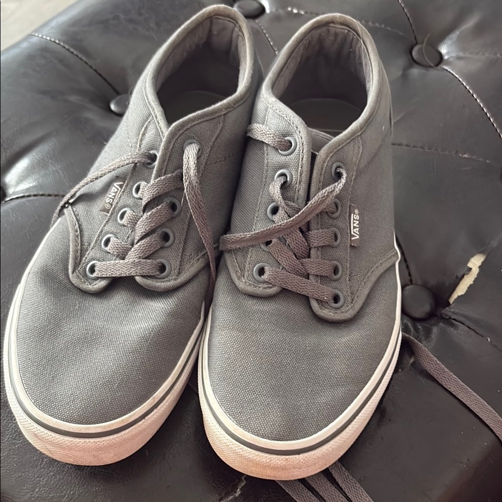 Vans Gray Canvas Sneakers Low-Top Casual